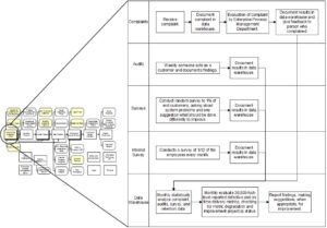 Process drill down for acquiring processing and deploying voice of the customer