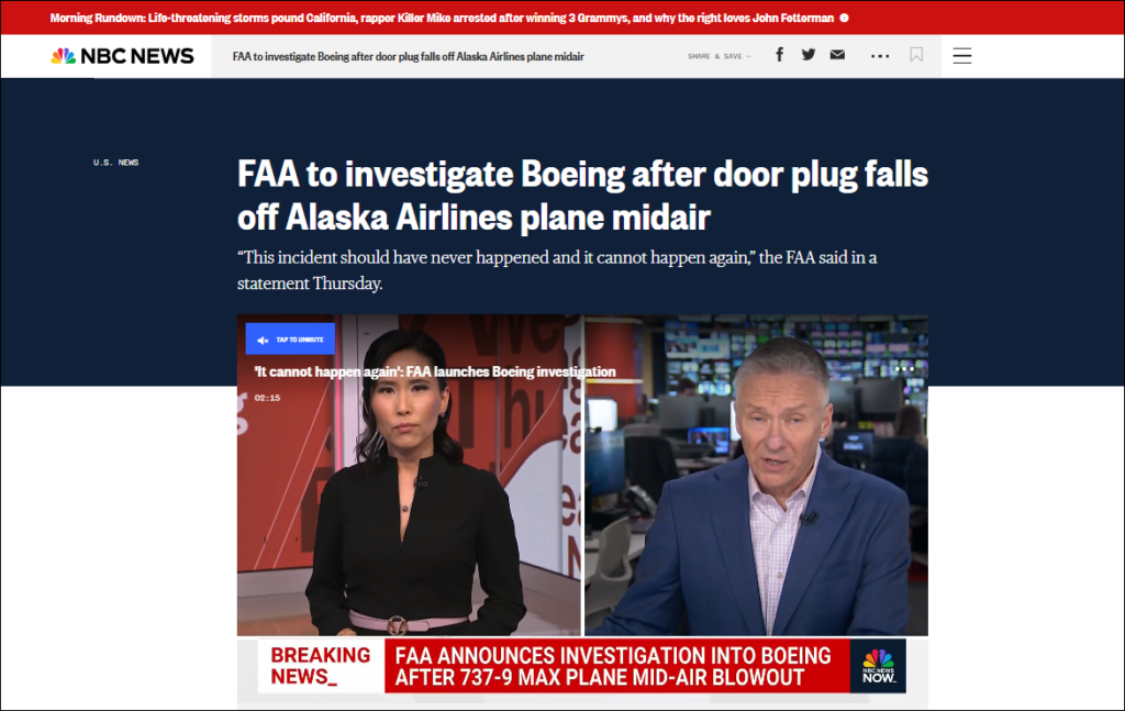 Boeing quality control failures